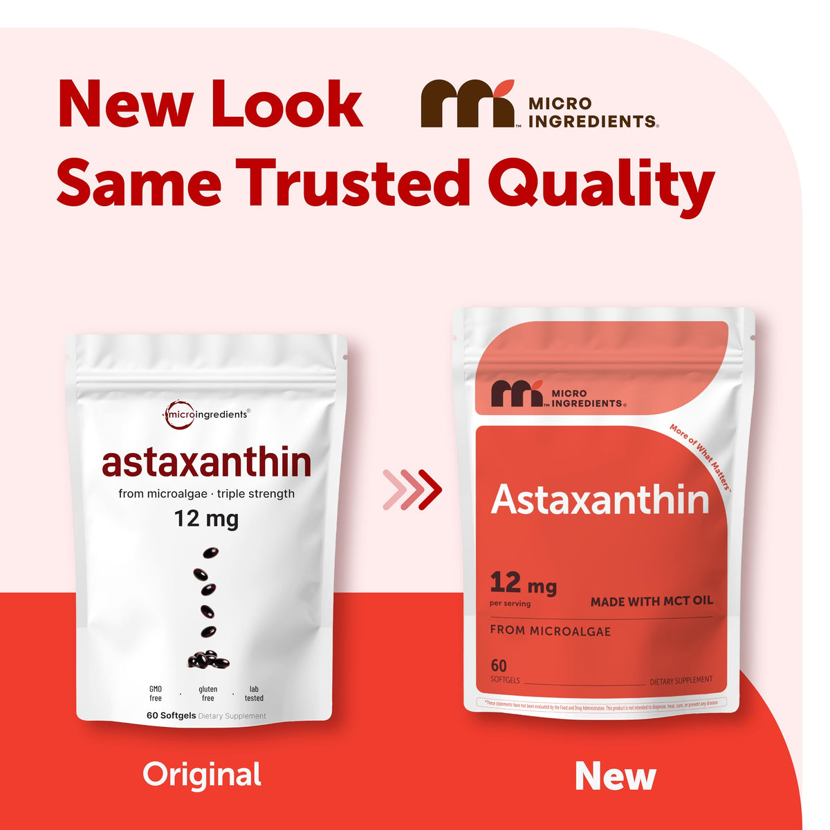 Micro Ingredients Astaxanthin 60 softgels side view