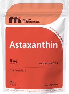 Micro Ingredients Astaxanthin 6mg gélules avec emballage avant