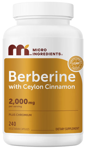 Micro Ingredients Berbérine 2000 mg 240 gélules végétales vue de face