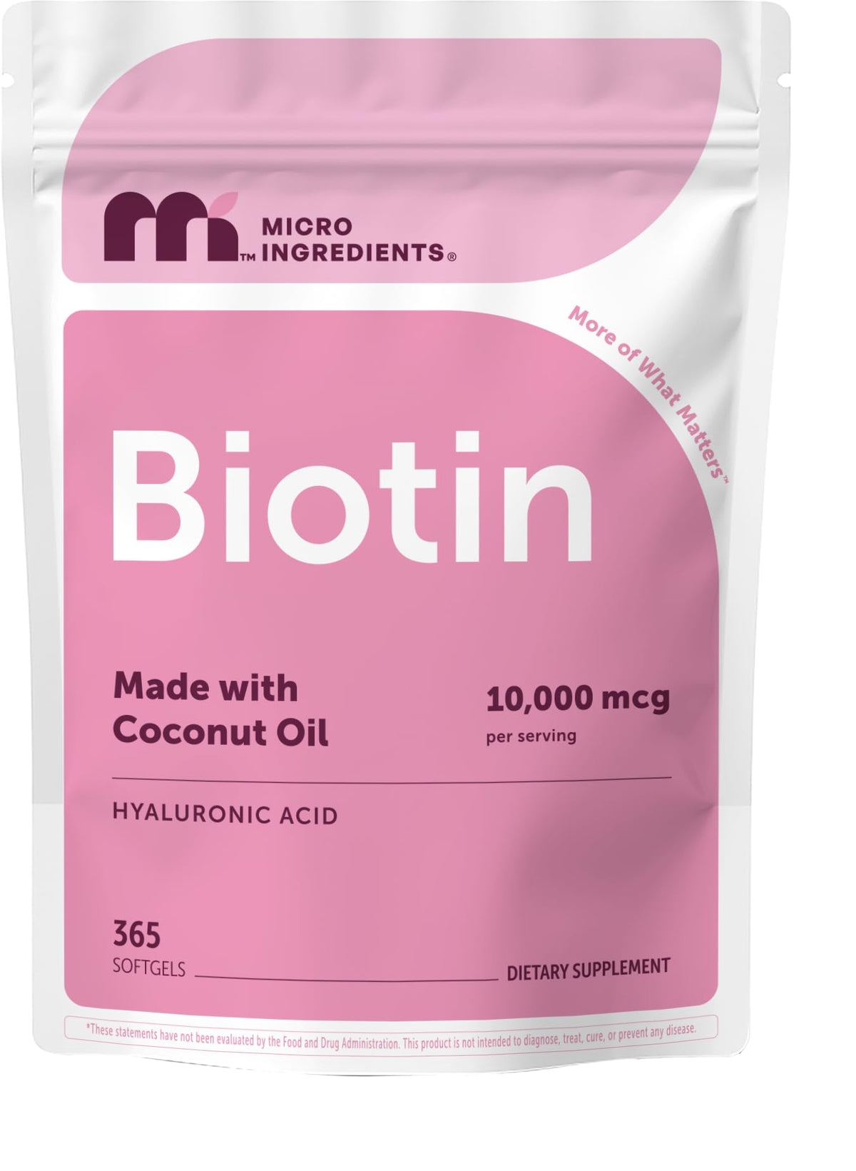 Micro Ingredients Biotine 10 000 mcg Gélules côté avant