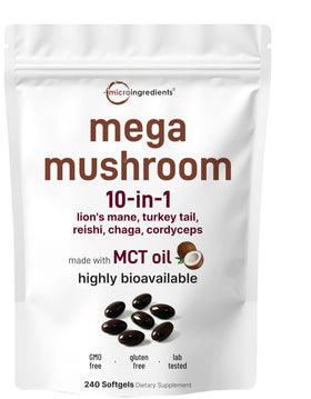 Micro Ingredients Complex de Champignons 10-en-1 240 gélules vue avant