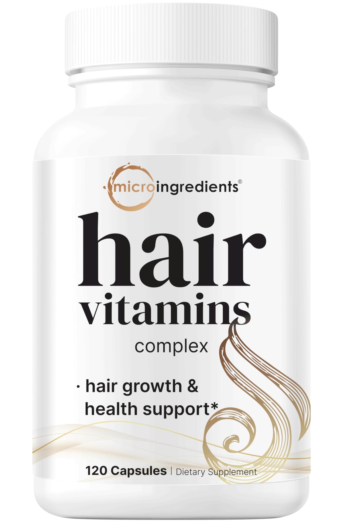 Micro Ingredients Complex de Vitamines pour Cheveux 120 Capsules vue de face