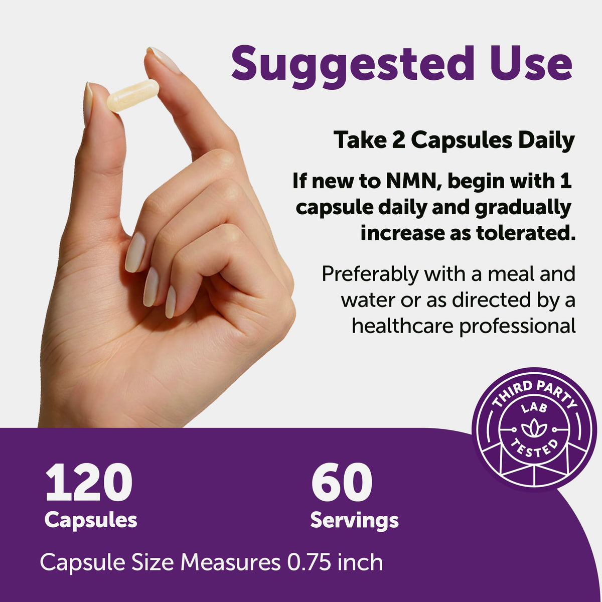 Micro Ingredients complexe NMN 1000mg capsules montrant l'étiquette