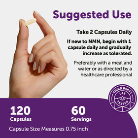 Micro Ingredients complexe NMN 1000mg capsules montrant l'étiquette