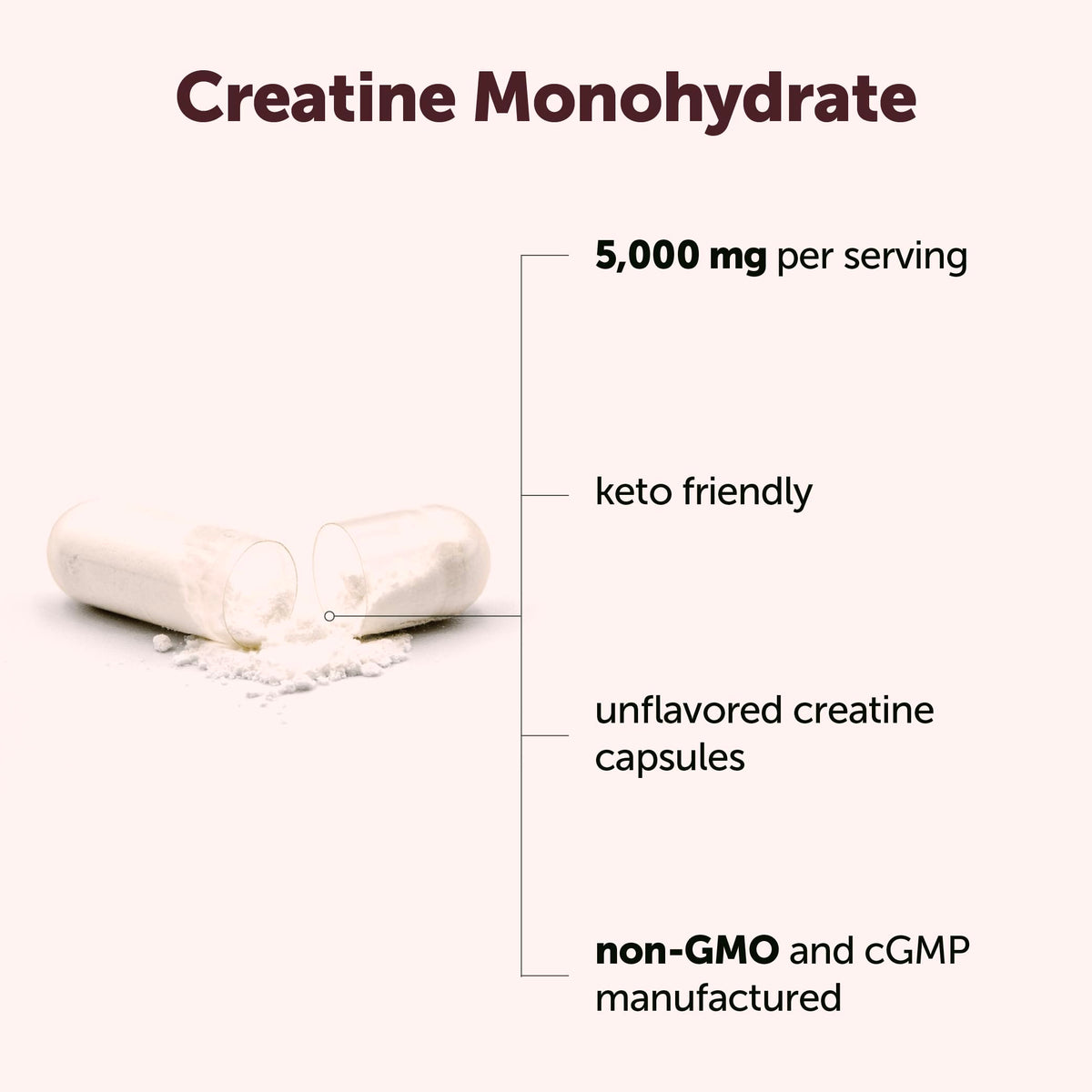 Micro Ingredients créatine monohydrate capsules sur une table