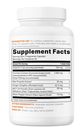 Micro Ingredients Curcuma Pur 1 000 mg sur fond blanc