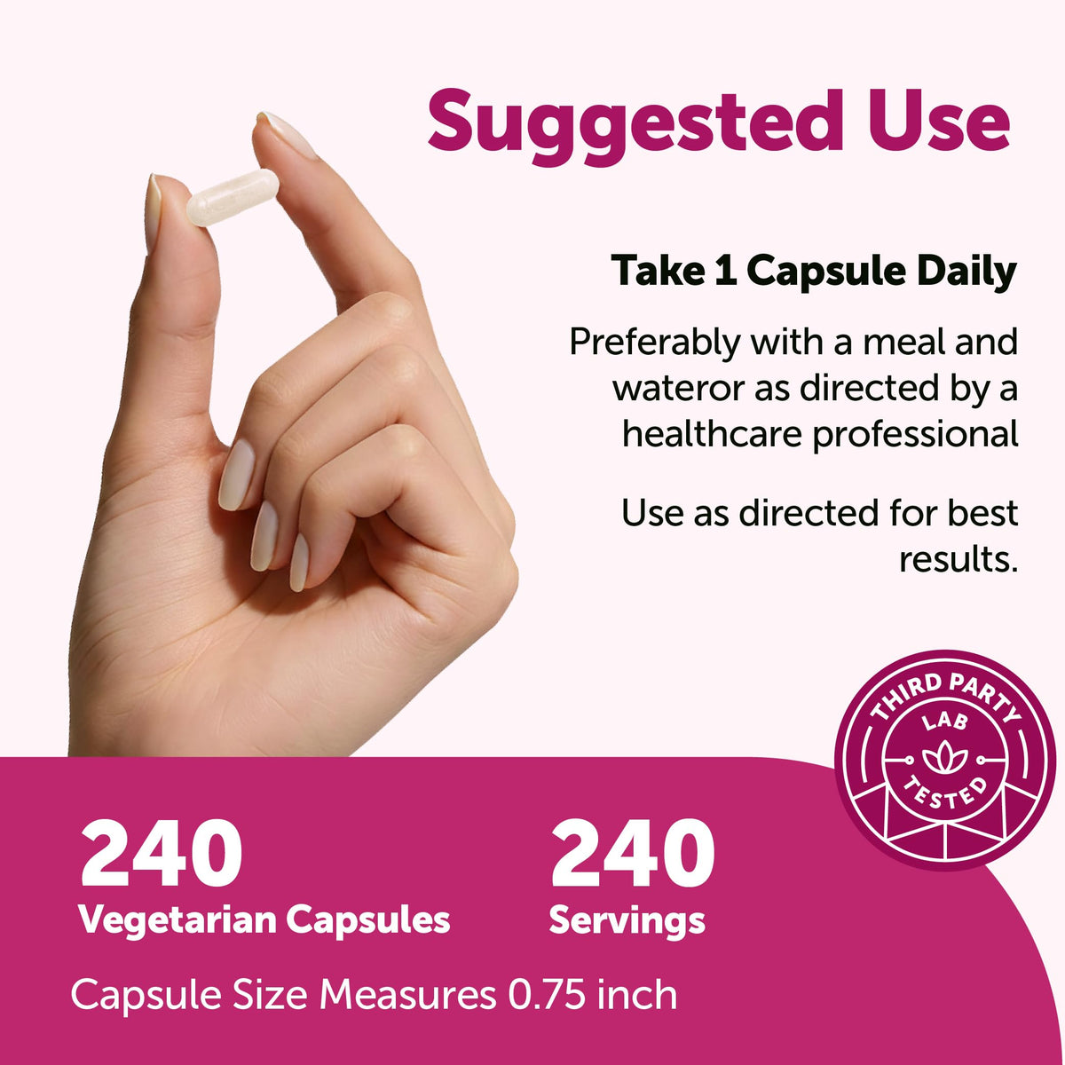 Micro Ingredients fer bisglycinate 240 capsules végétales arrière avec informations nutritionnelles