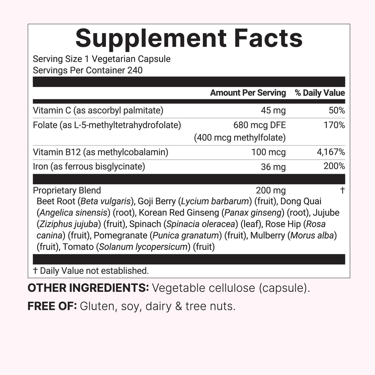 Micro Ingredients fer bisglycinate capsules dans une main
