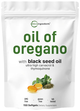 Micro Ingredients Huile d'Origan 150 gélules vue de face