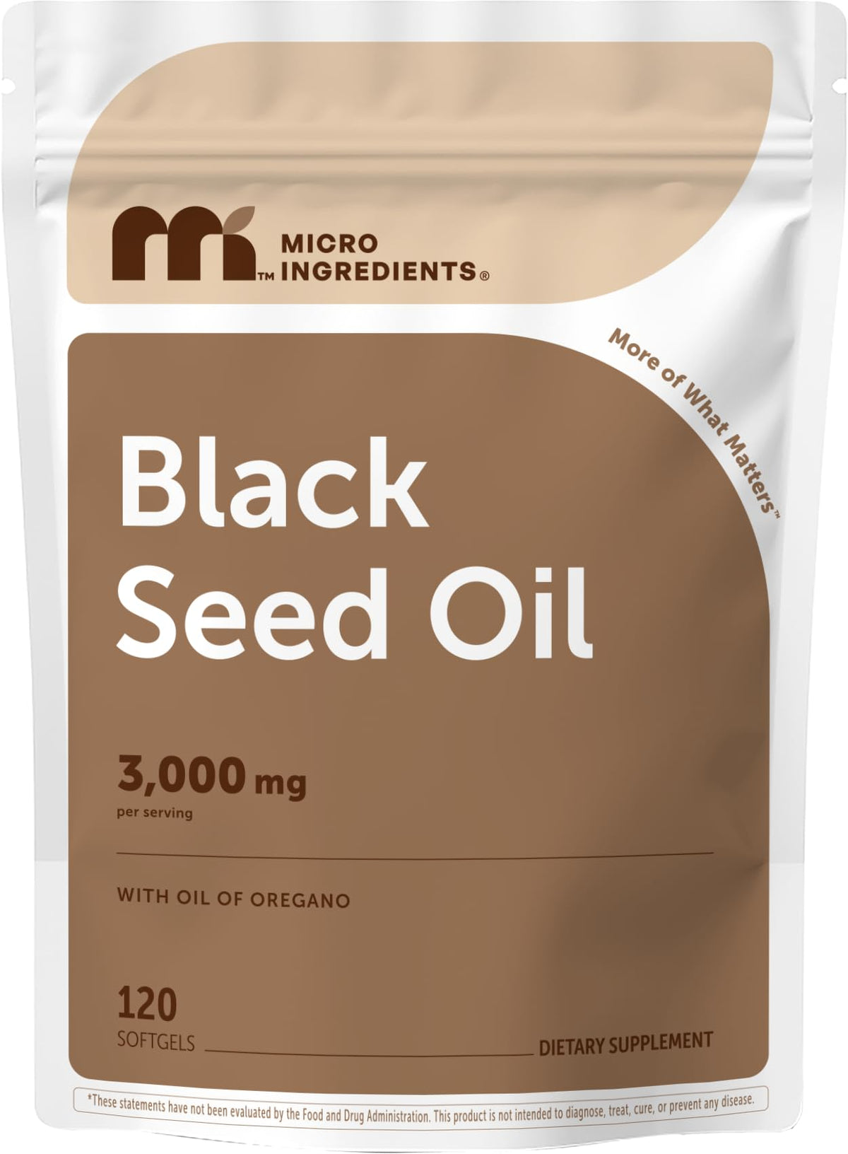 Micro Ingredients Huile de Graines Noires 3000mg 120 Gélules vue de face