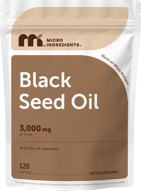 Micro Ingredients Huile de Graines Noires 3000mg 120 Gélules vue de face