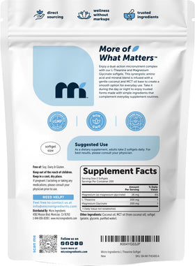 Micro Ingredients L-Theanine 200mg avec Magnésium Glycinate en usage quotidien