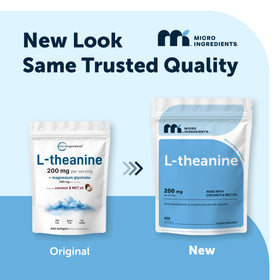 Micro Ingredients L-Theanine 200mg avec Magnésium Glycinate gélules arrière