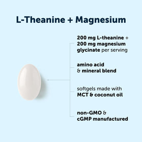 Micro Ingredients L-Theanine 200mg avec Magnésium Glycinate gélules côté