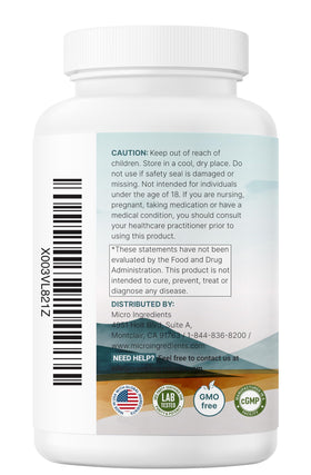 Micro Ingredients Magnésium Glycinate 240 capsules en gros plan