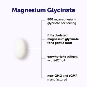 Micro Ingredients Magnésium Glycinate 800 mg gélules souples vue de côté