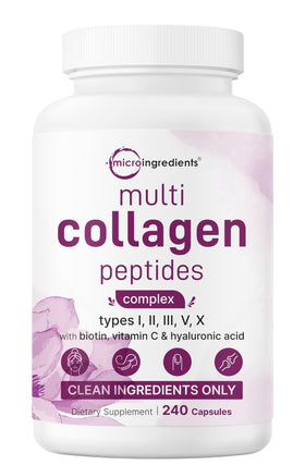 Micro Ingredients Multi Collagène 240 Capsules vue de face