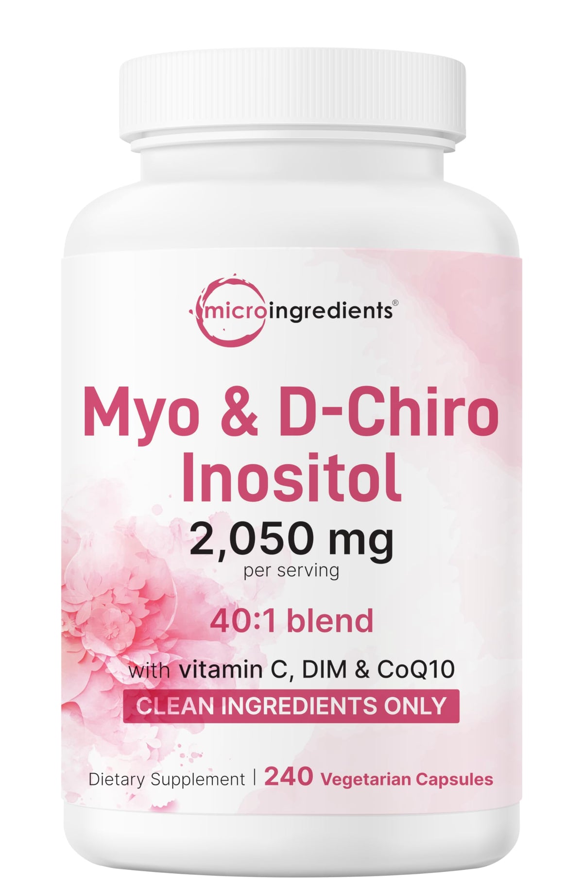 Micro Ingredients Myo-Inositol & D-Chiro Inositol 240 capsules végétales