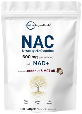 Micro Ingredients NAC 600mg gélules souples avec emballage