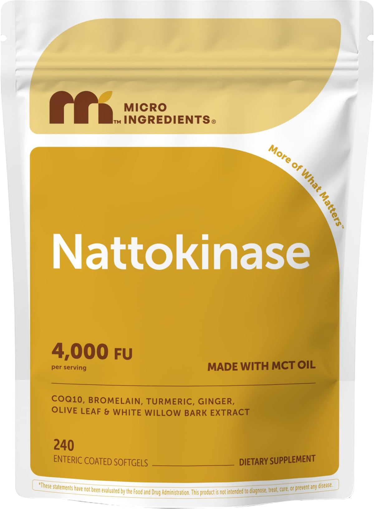 Micro Ingredients Nattokinase 240 gélules vue avant