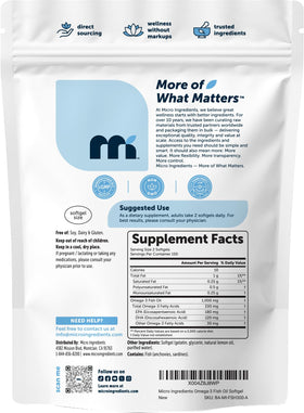 Micro Ingredients Omega-3 gélules avec citron frais en arrière-plan
