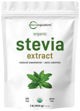 Micro Ingredients Poudre d'Extrait de Stévia Bio 481g vue avant