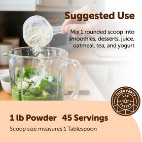 Micro Ingredients Poudre d'Huile MCT Bio 470g en utilisation dans un smoothie