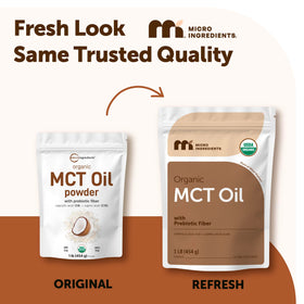 Micro Ingredients Poudre d'Huile MCT Bio 470g vue arrière