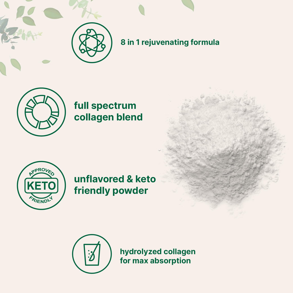 Micro Ingredients Poudre de Collagène Multi Peptides 8oz avec cuillère doseuse