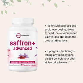 Micro Ingredients Saffron+ avec gélules à côté