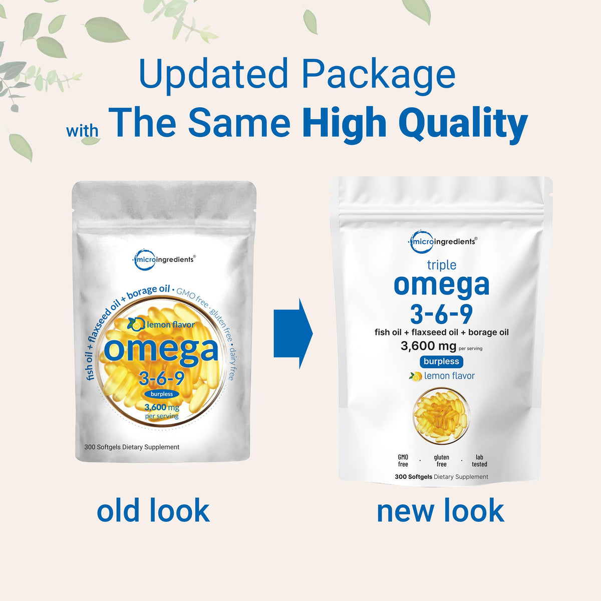 Micro Ingredients Ultra Omega 3-6-9 3600mg gélules softgel côté