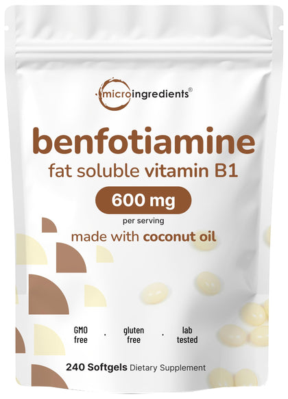 Micro Ingredients Vitamine B1 Benfotiamine 600mg gélules - vue avant