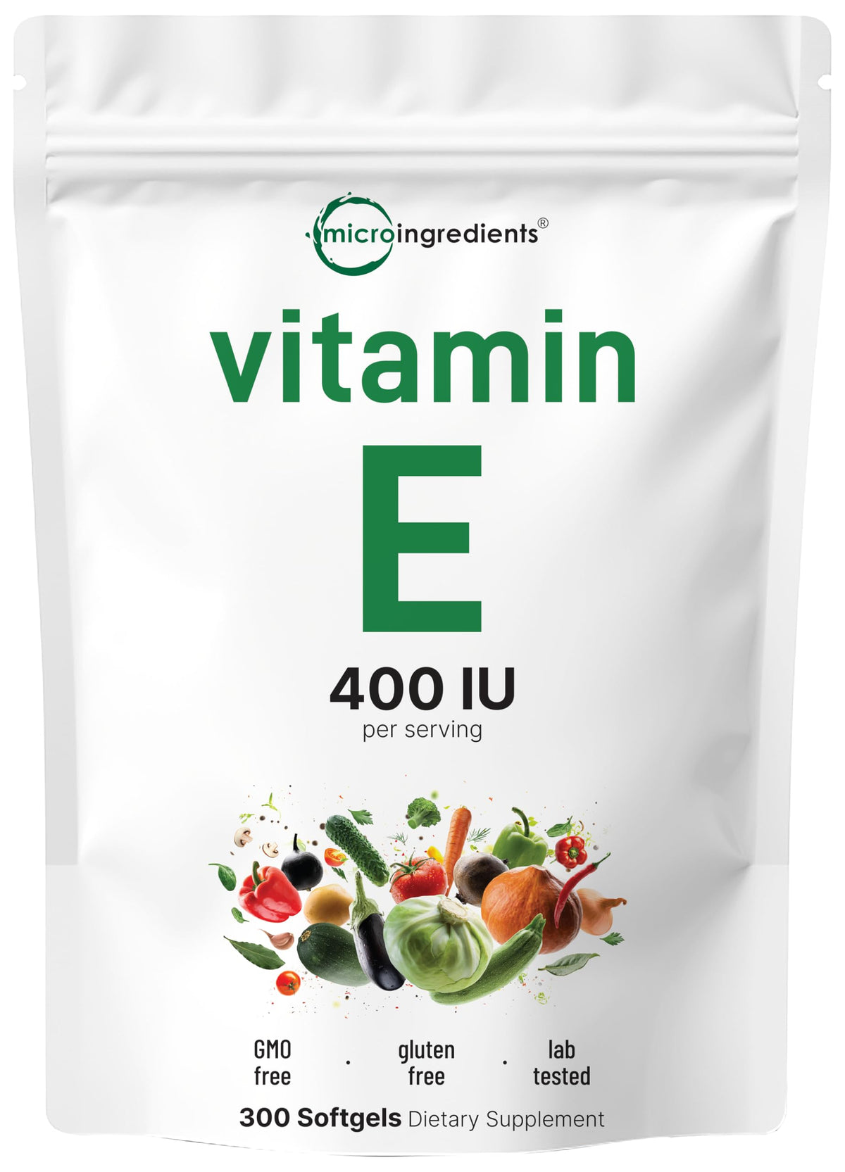 Micro Ingredients Vitamine E 400IU gélules molles vue de face