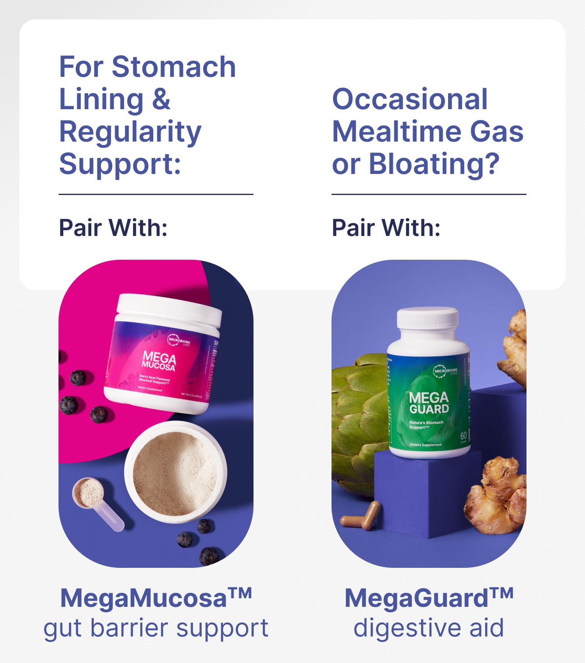 Microbiome Labs daily flacon ouvert montrant les capsules
