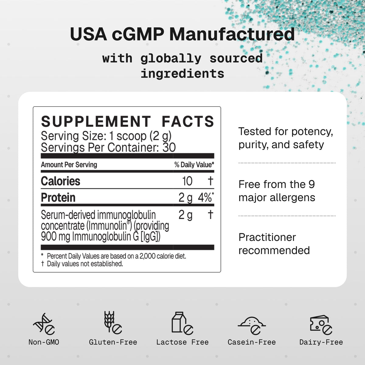 Microbiome Labs Mega IgG2000 Poudre avec d'autres compléments alimentaires