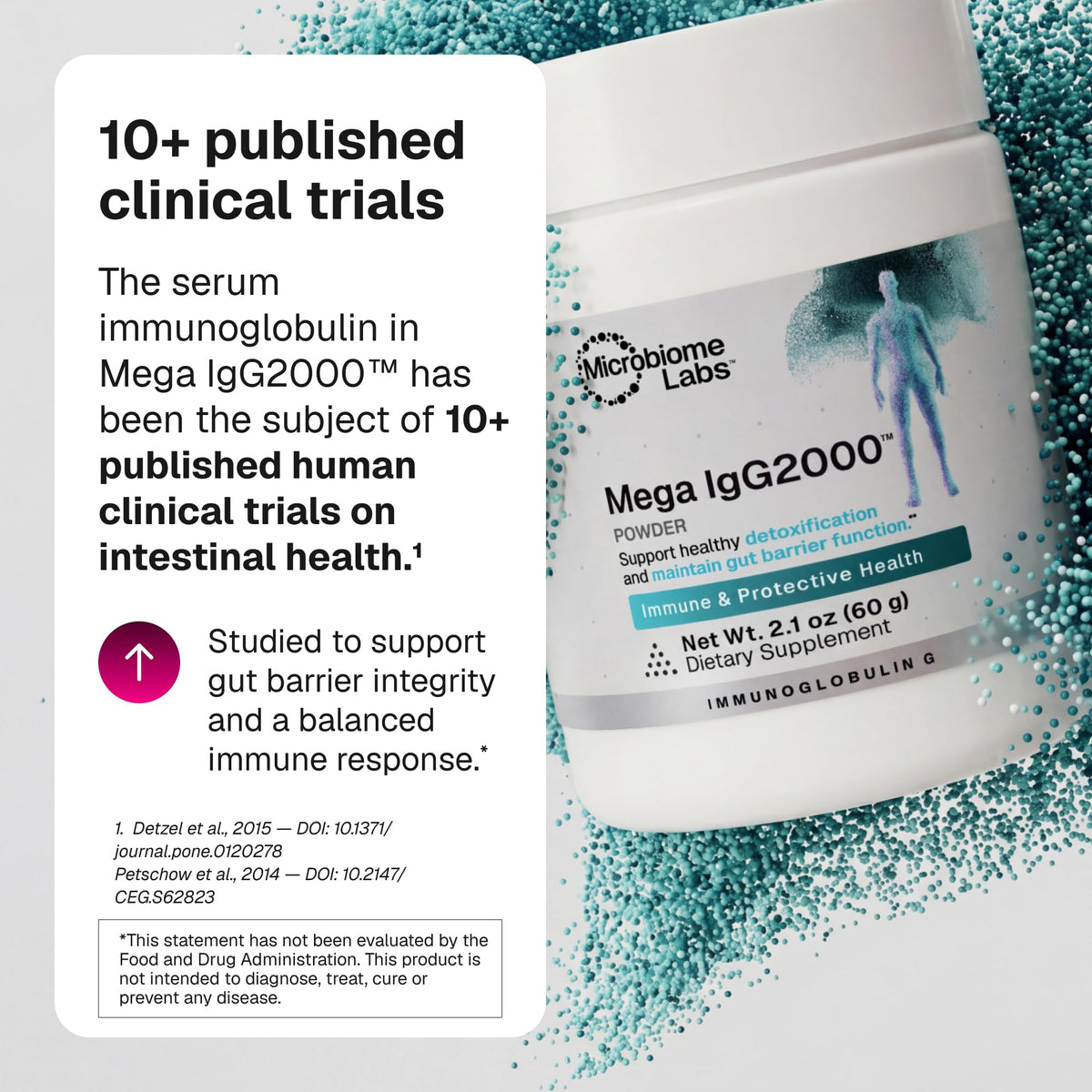 Microbiome Labs Mega IgG2000 Poudre vue de côté