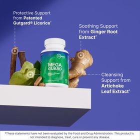 Microbiome Labs MegaGuard Compléments Alimentaires 60 Capsules avec bouteille ouverte