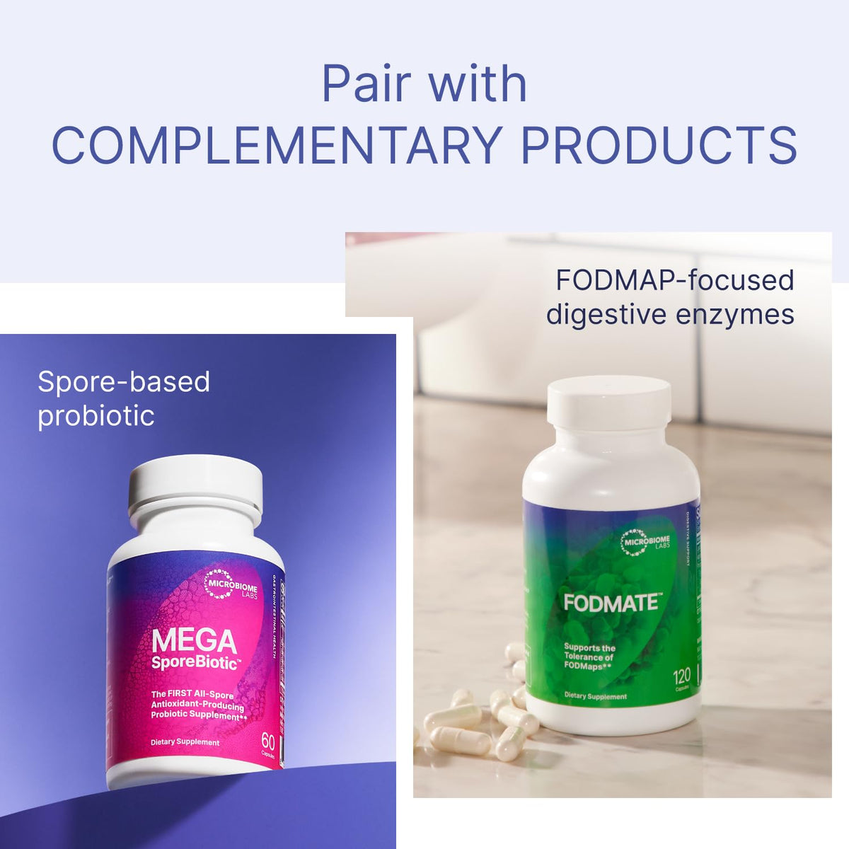 Microbiome Labs MegaGuard Compléments Alimentaires 60 Capsules sur une table
