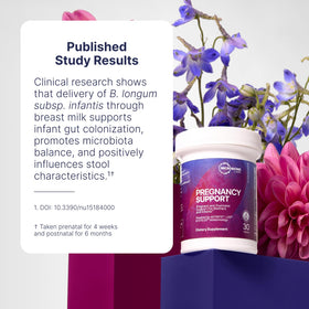 Microbiome Labs Soutien à la Grossesse - Capsules sur une surface blanche