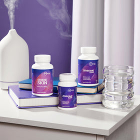 Microbiome Labs Zenbiome COPE bottle with capsules beside it