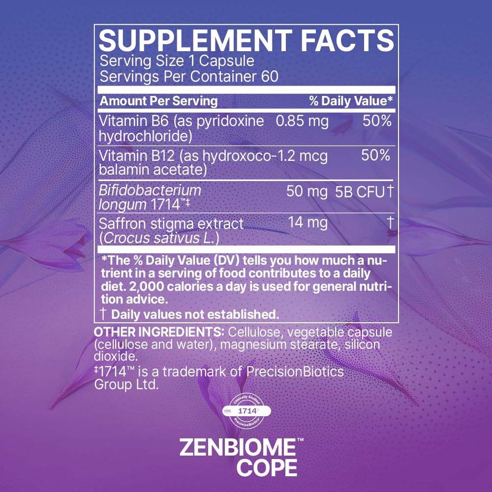 Microbiome Labs Zenbiome COPE ingredients list on the back