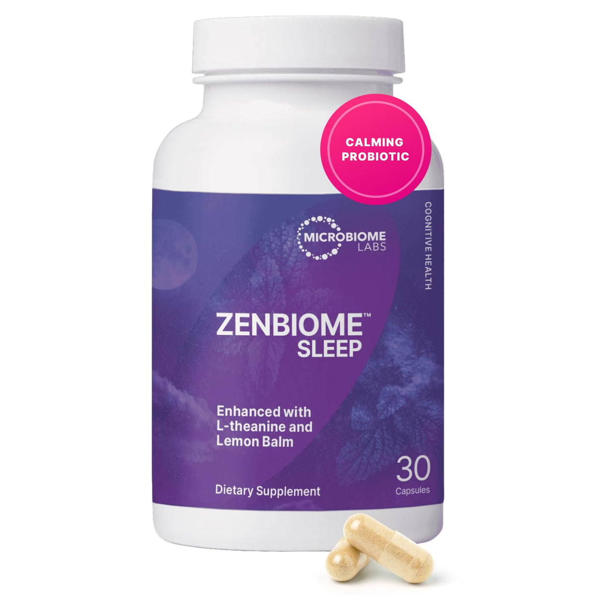 Microbiome Labs Zenbiome Sleep 30 capsules, vue de face