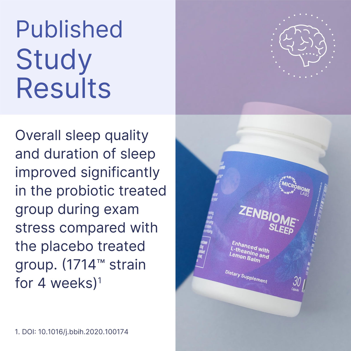 Microbiome Labs Zenbiome Sleep, vue de côté