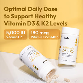 Mida Health D3 K2 5000 UI 180 mcg packaging