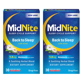 MidNite Back to Sleep 1,5 mg Mélatonine 30 comprimés vue avant