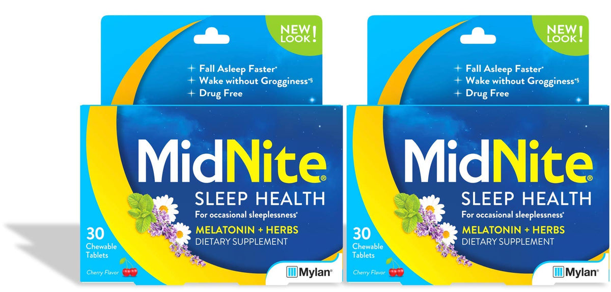 MidNite Complément Alimentaire Sommeil boîte de 30 comprimés mâchables cerise vue de face