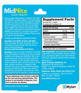 MidNite Complément Alimentaire Sommeil boîte vue de côté