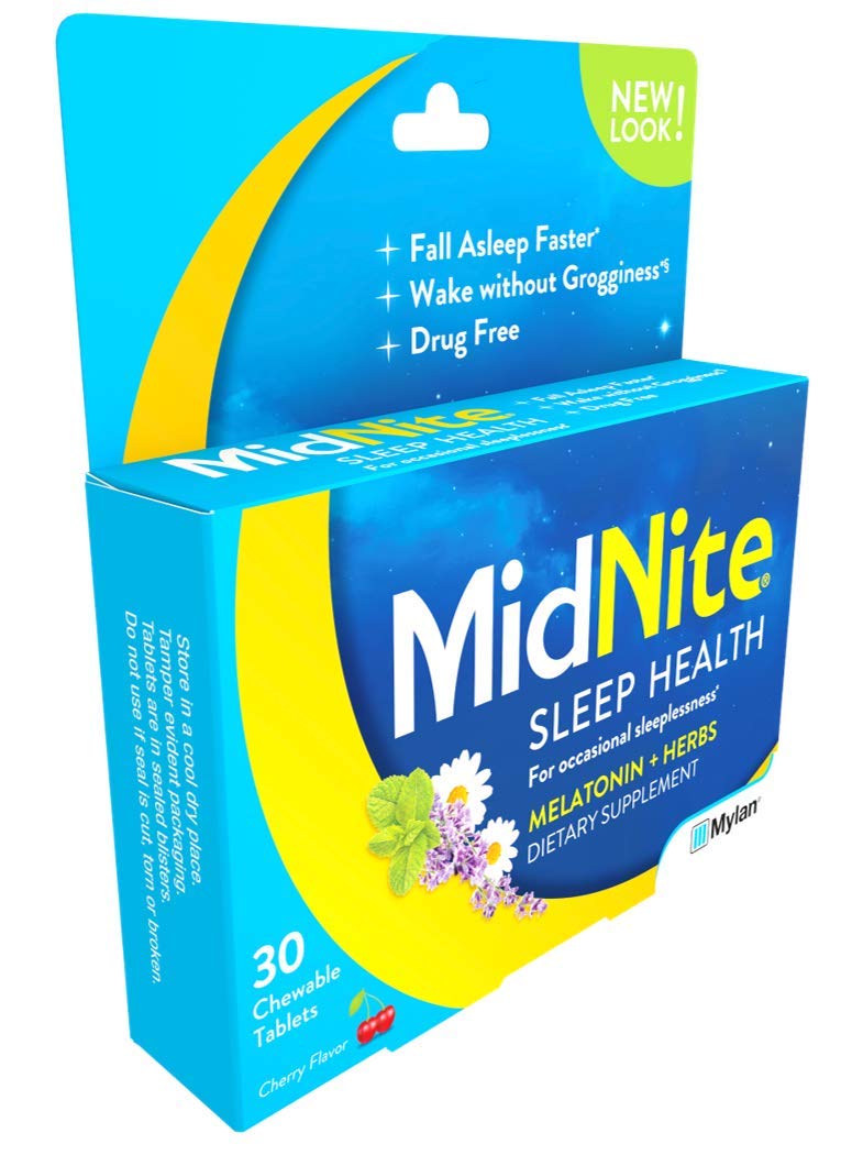 MidNite Complément Alimentaire Sommeil ingrédients principaux sur l'emballage