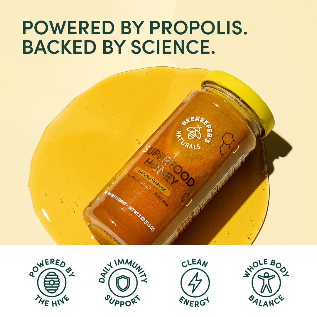 Miel Superfood Beekeeper's Naturals sur une tartine