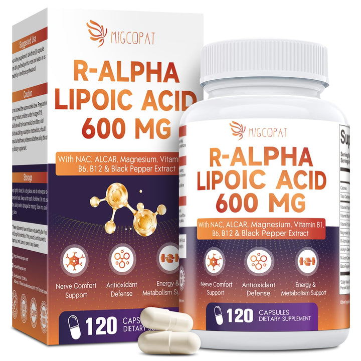 Migcopat Acide Alpha-Lipoïque 600mg 120 capsules vue de face
